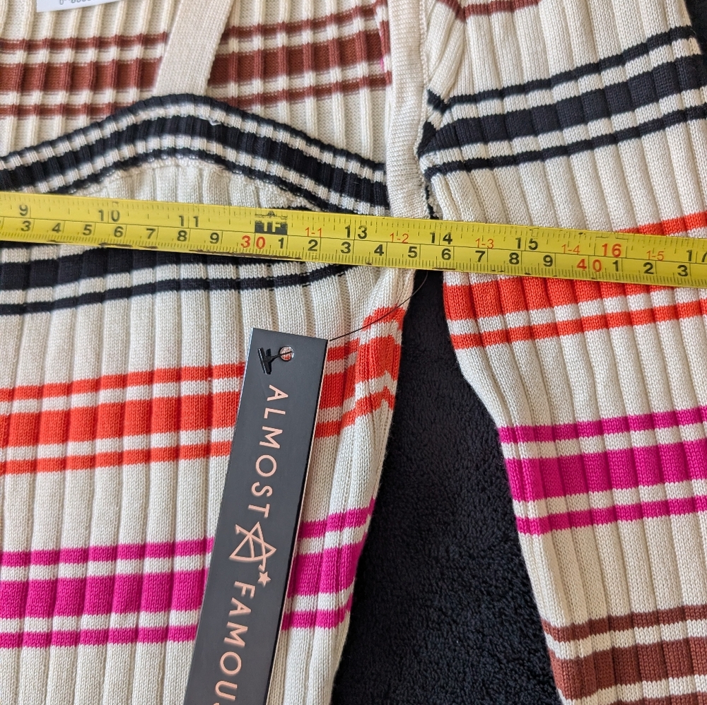 NWT Bodycon Striped Midi Sweater Dress Faux  Coordinating Shrug Top Y2K 1X XL image 8